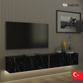 Meuble TV Domus LED - Noir Marbré