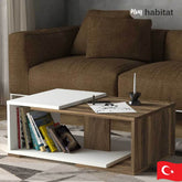 Livaro Table Basse - Blan et Marron