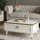 Senza Table Basse - Blanc & Doré