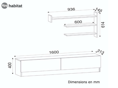 Meuble TV Alvario - Blanc