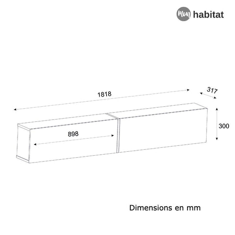Meuble TV Domus LED - Noir Marbré