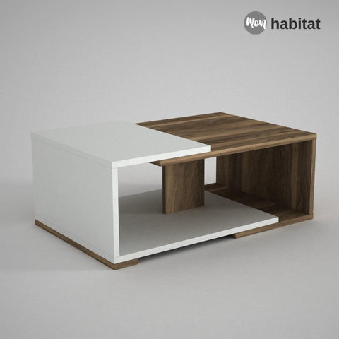 Livaro Table Basse - Blan et Marron