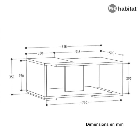 Livaro Table Basse - Blan et Marron