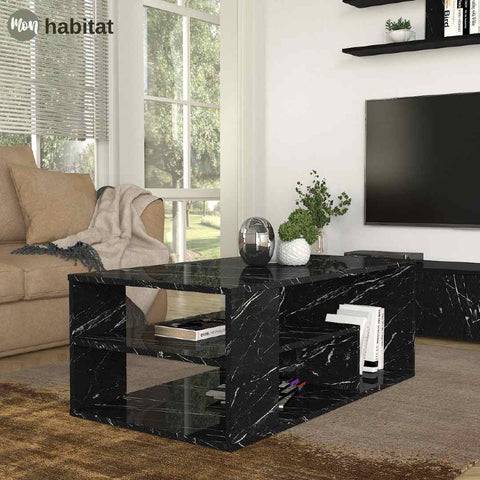 Lunara Table Basse - Noir Marbré