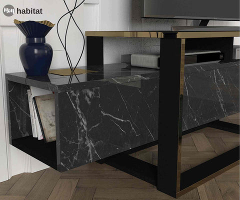 Meuble TV Nevalis - Noir Doré